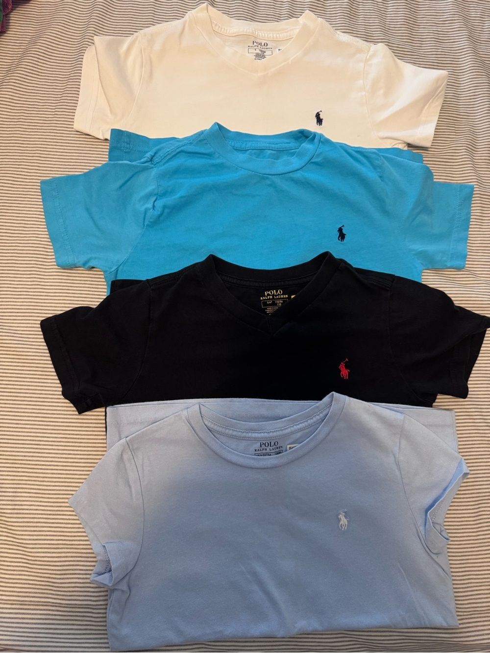 Polo by Ralph Lauren Kids Short Sleeve Tee - White, Turquoise, Black, Light Blue